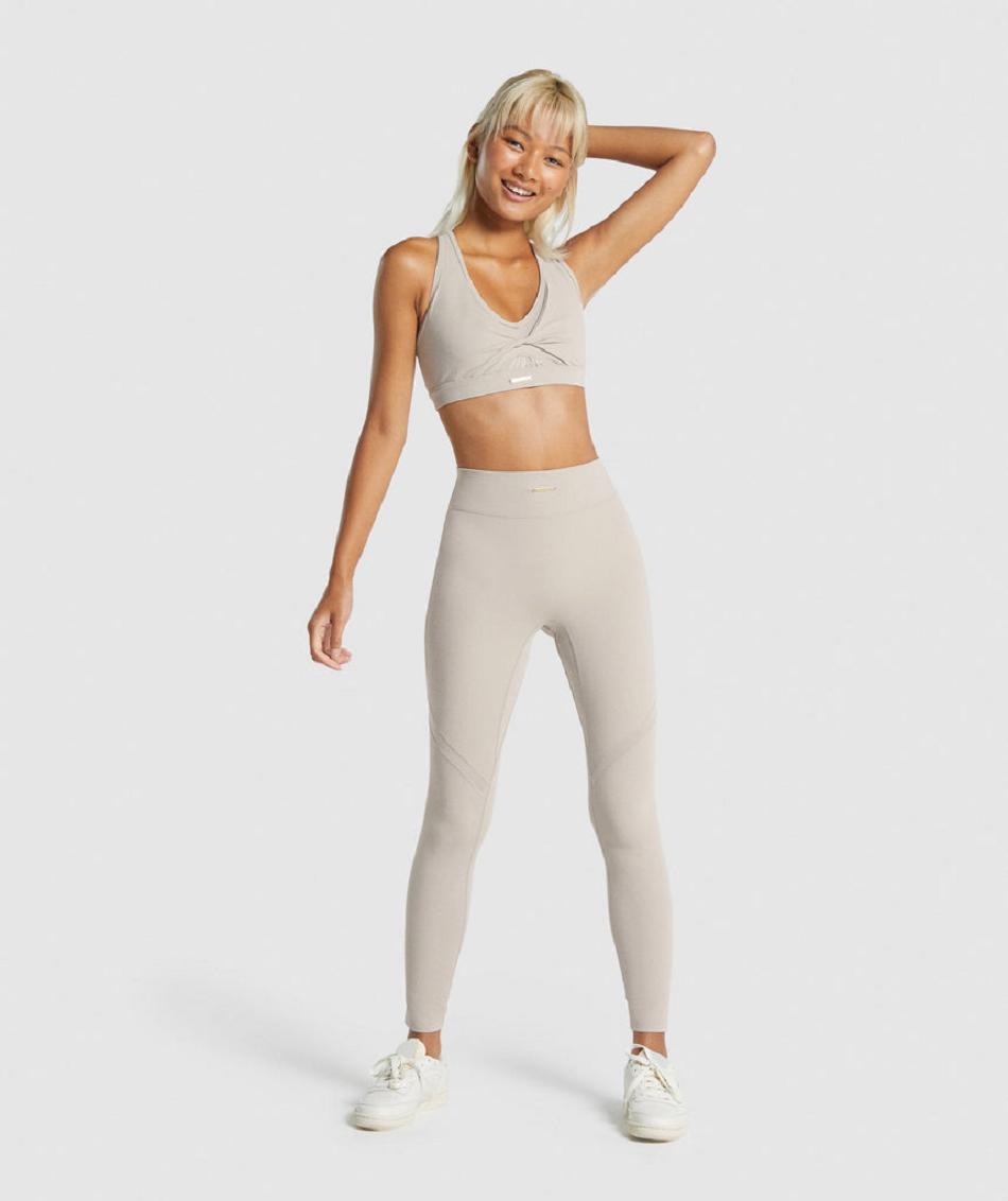 Leggins Gymshark Whitney Mesh Mujer Blancas | CO 2910FDN